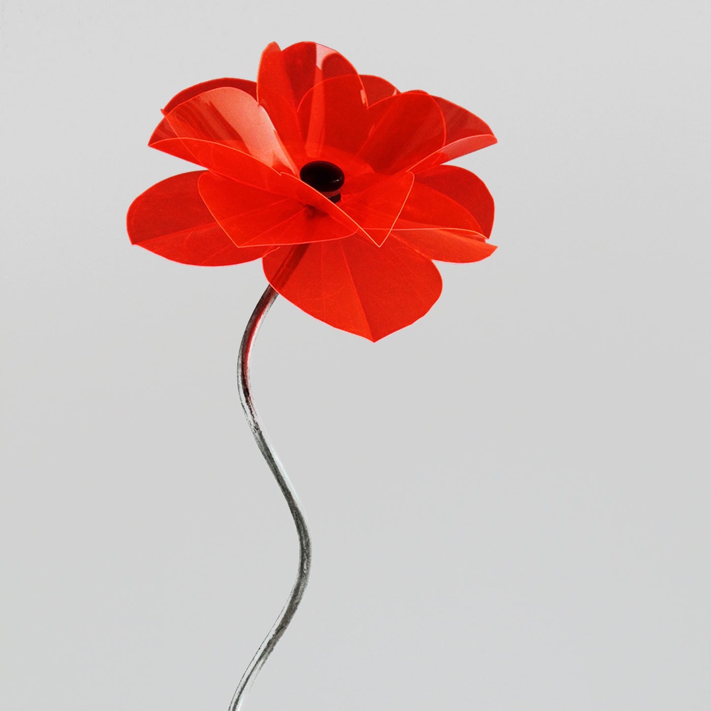 Poppy Flower Skewed 25 cm, flower ca 12 cm diam