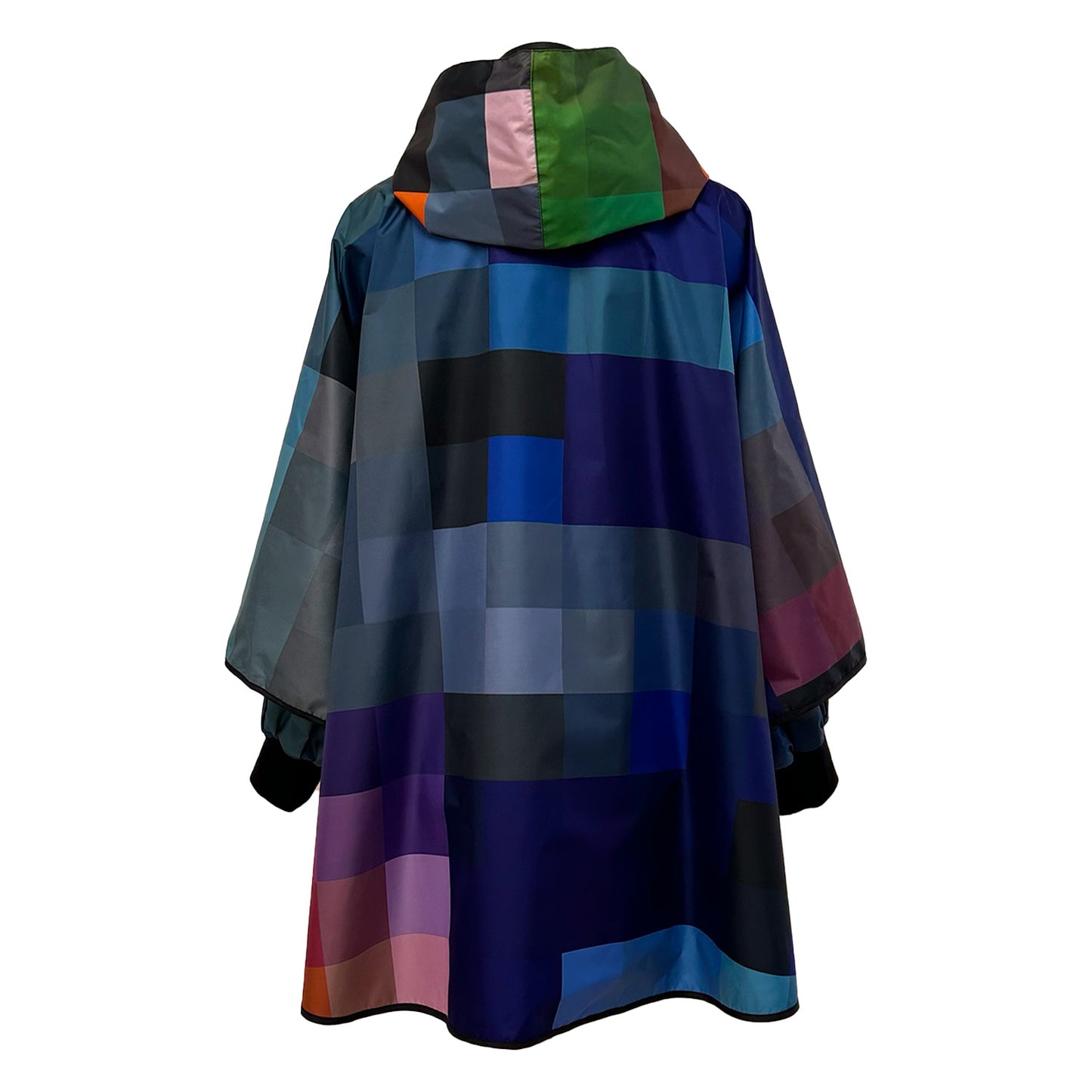 REGNSLAG/PONCHO Pixel blå