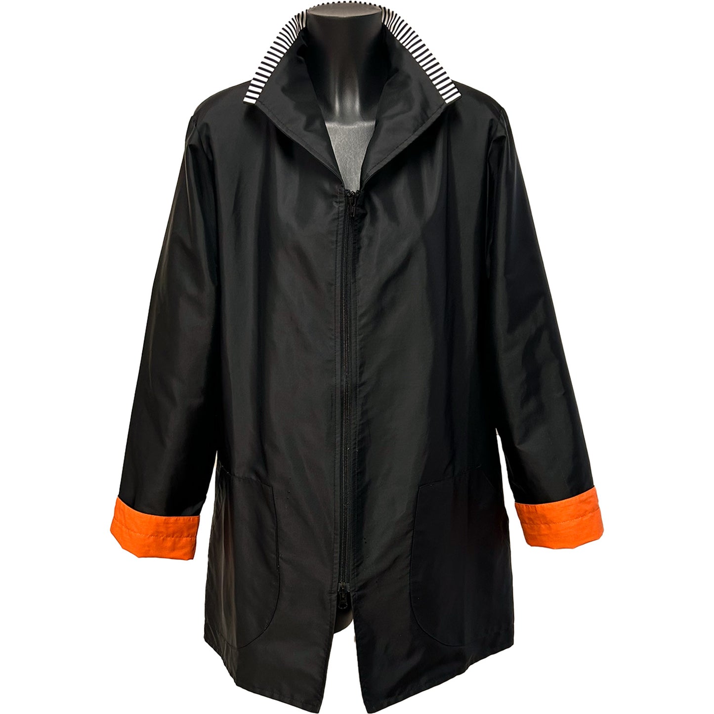 VÄDER OCH VIND JACKA Pierre Stripe Bell Jacket Orange