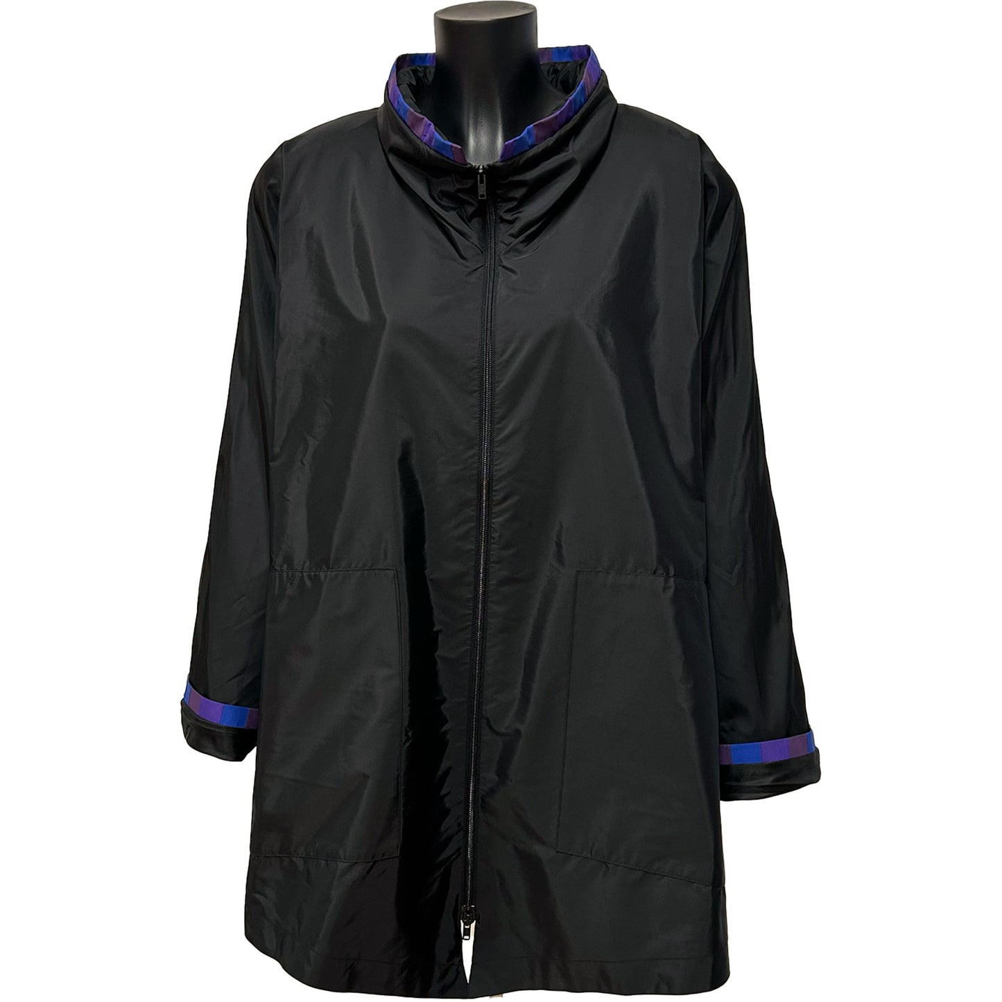 REGNJAKKE Black Fun Jacket Tip Purple