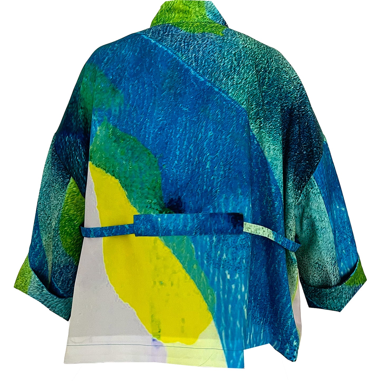 Square boxy Jacket print Turquise