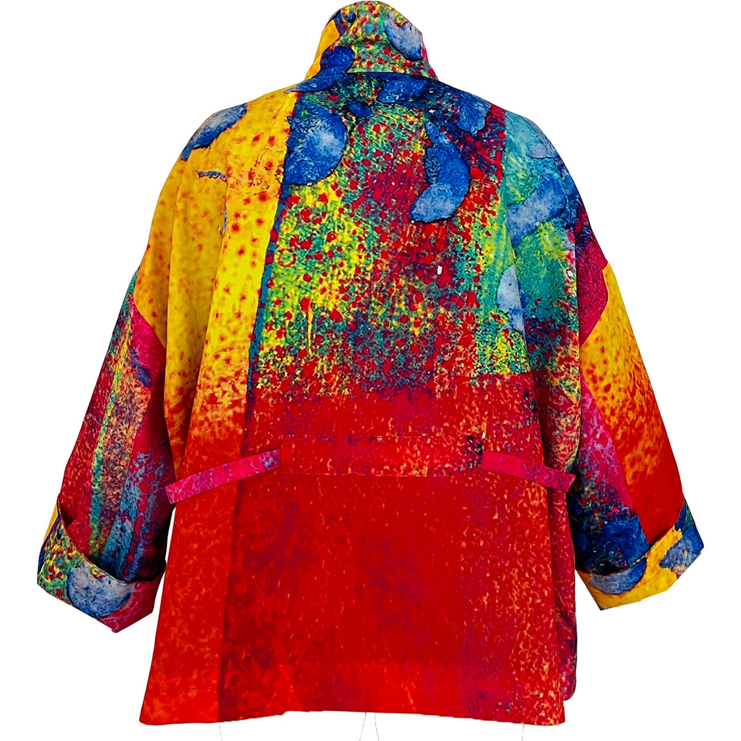 Square boxy Jacket print Red Yellow