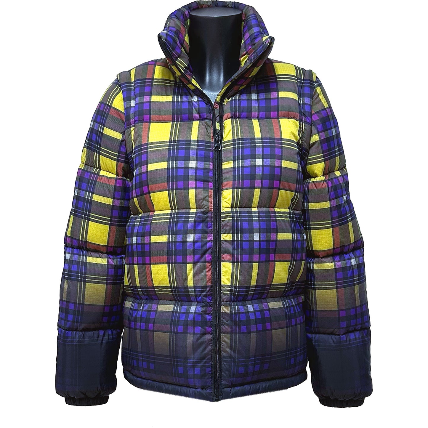 REGNJAKKE Down Jacket Tartan print Quést- ceque cést fa- fa- fa