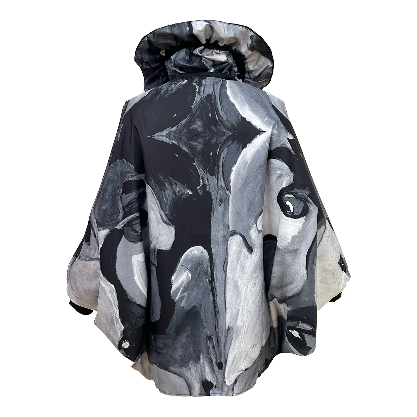 Rain jacket Origami Faces Black/ Withe