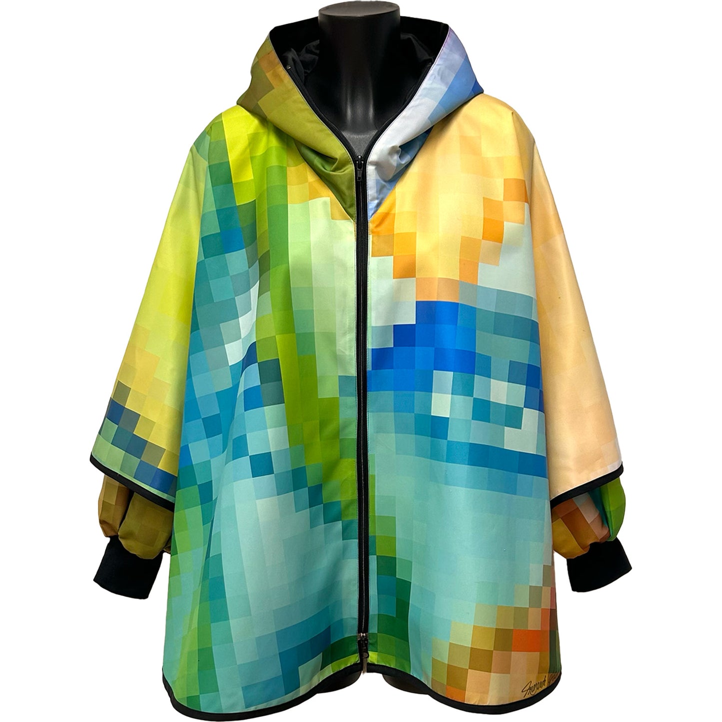 Printed Poncho My Face Square