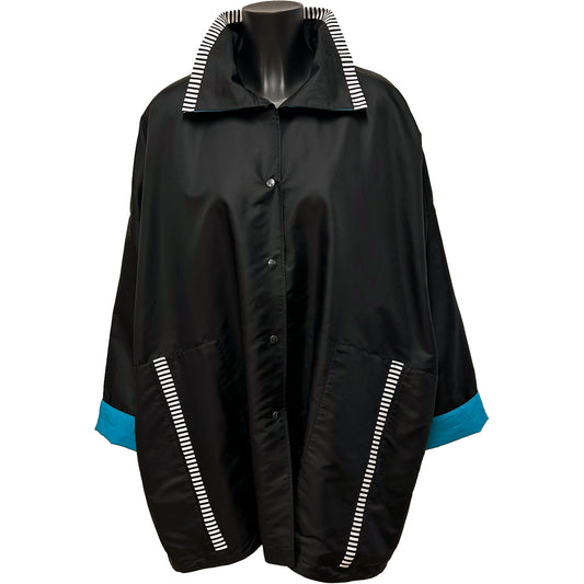 Black Pierre Stripe Jacket Turquoise sale