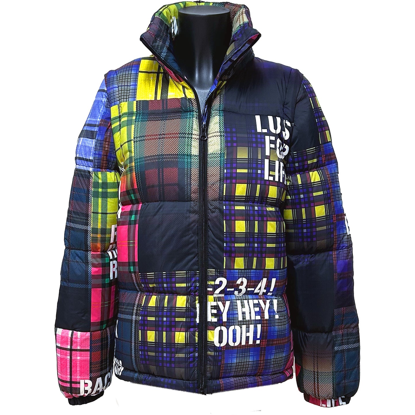 Tartan print Down Jacket Multi sale