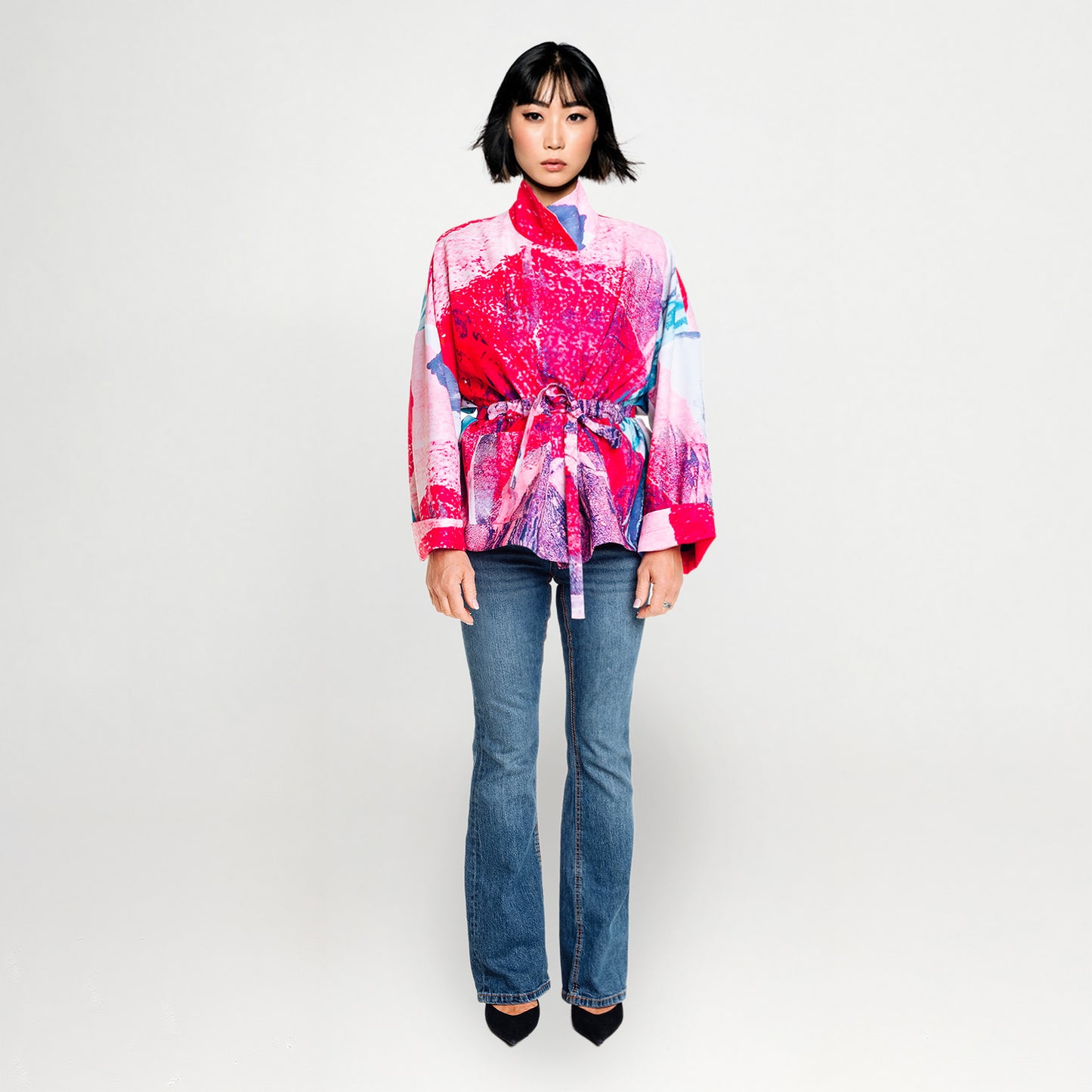 Square boxy Jacket print pink