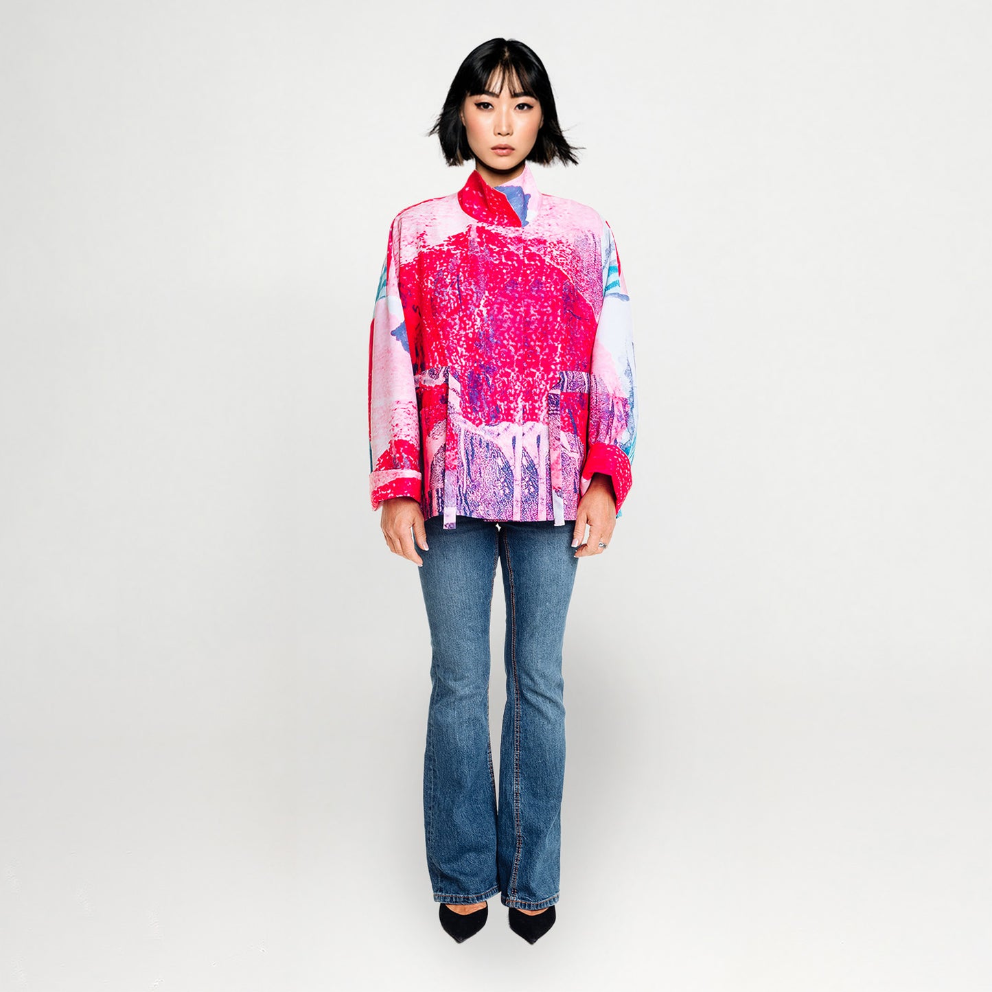 Square boxy Jacket print pink