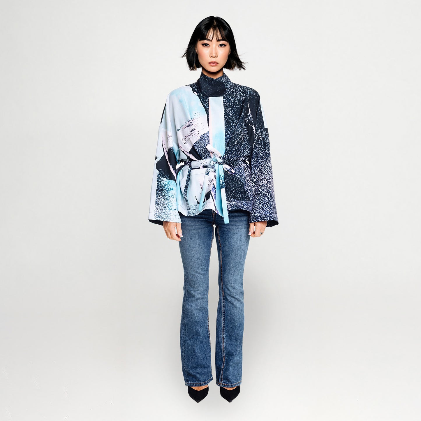 Square boxy Jacket print paint