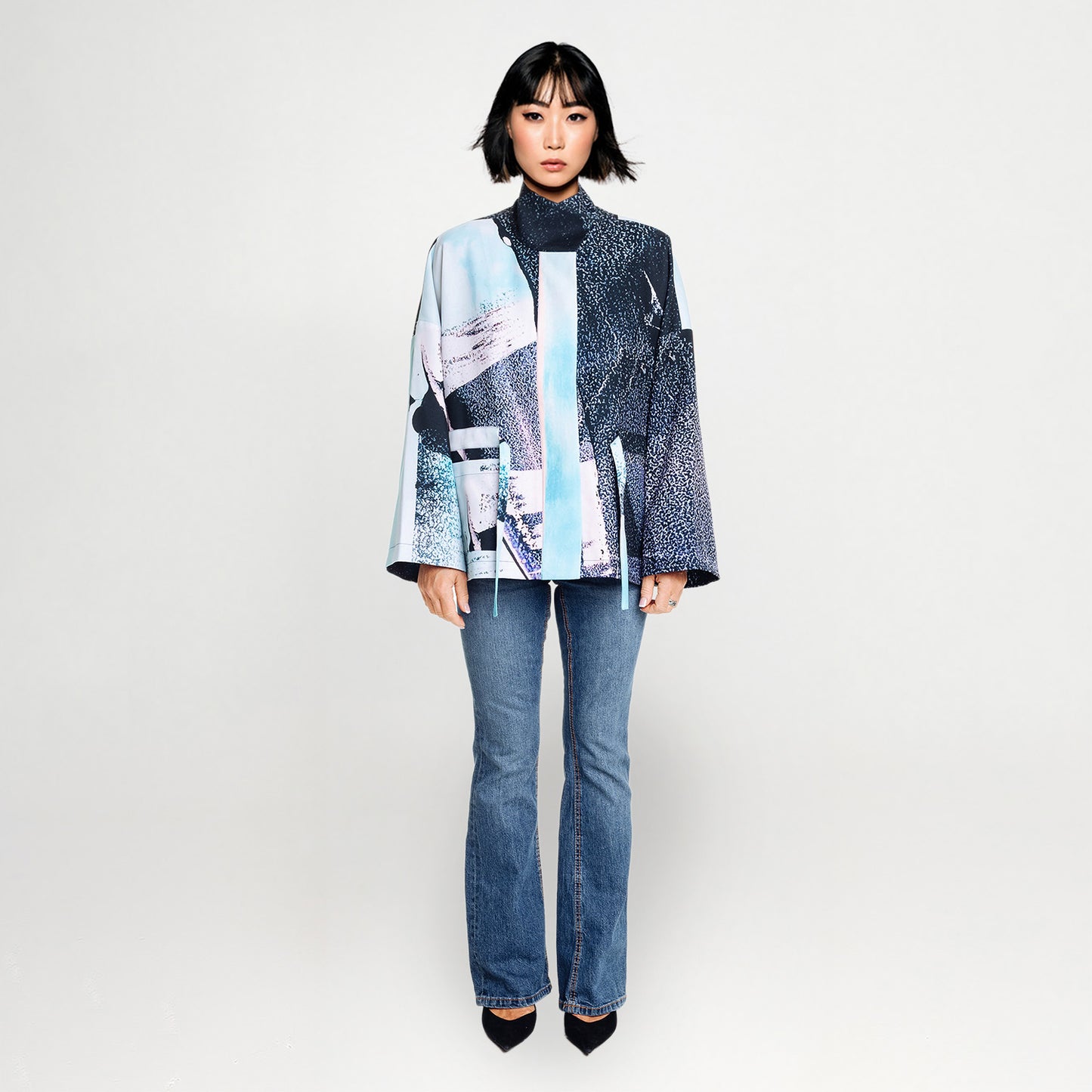 Square boxy Jacket print paint