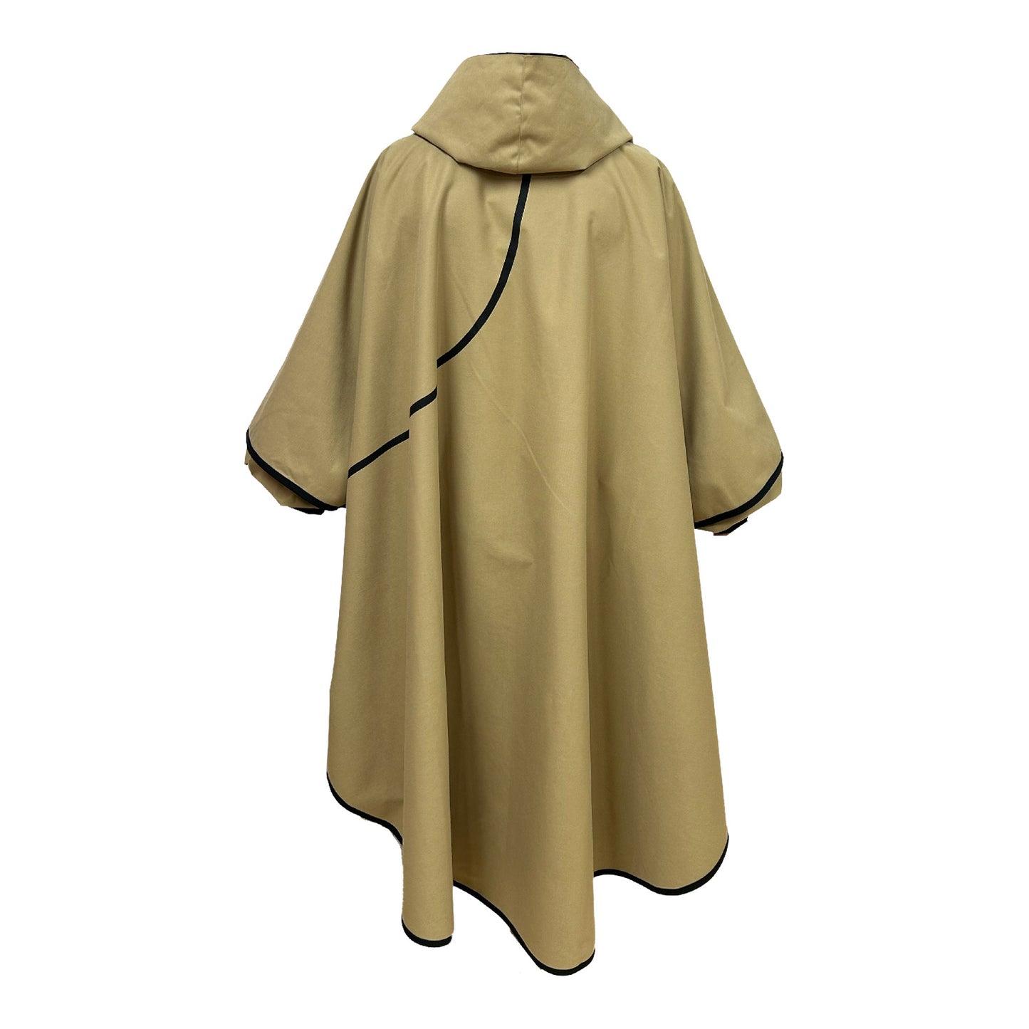 Langer Regenmantel Hood Black