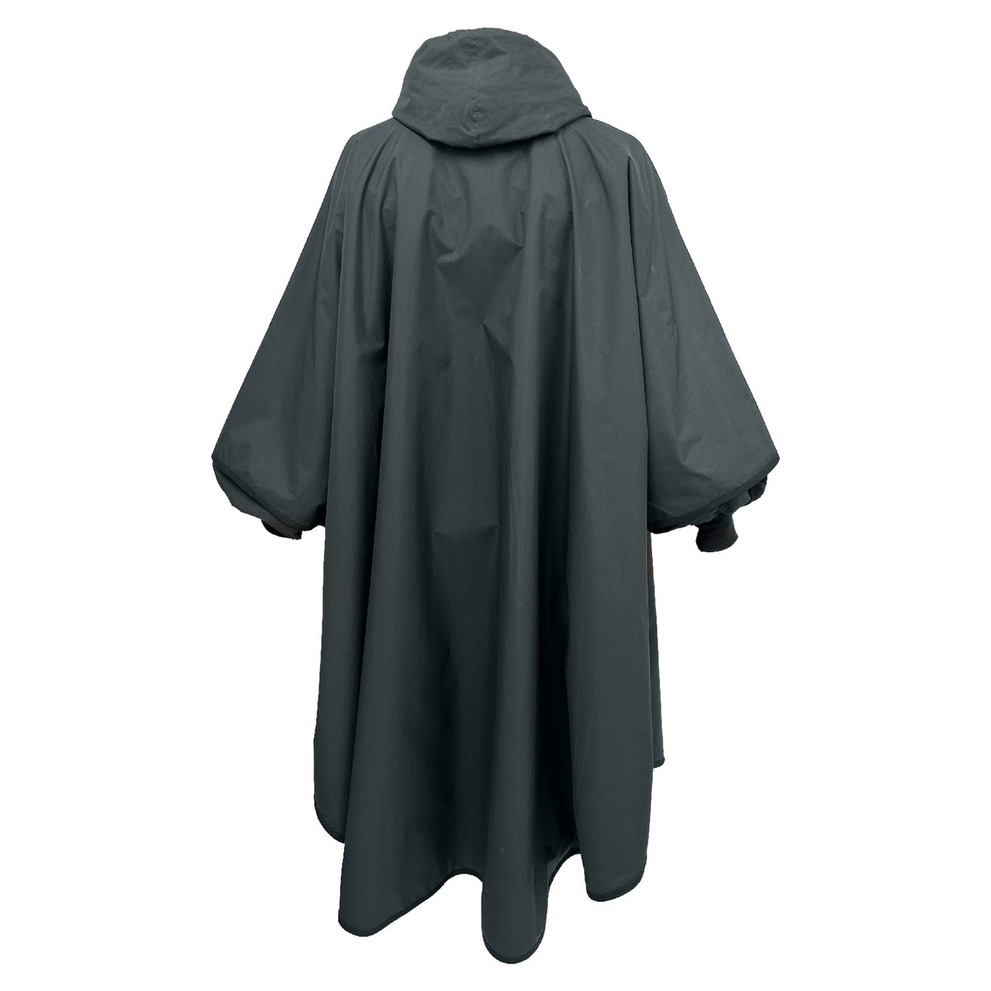 Langer Regenmantel Hood Black