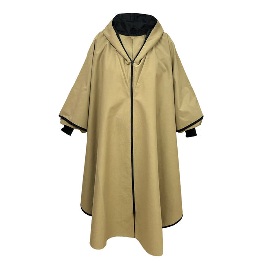 Langer Regenmantel Hood Black