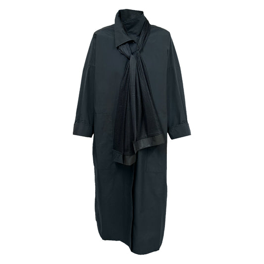 Black rain jacket Elegance Long Coat