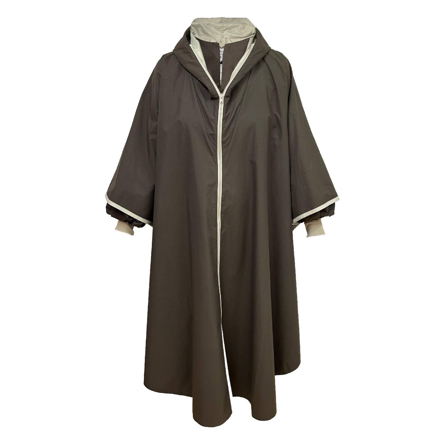 Langer Regenmantel Hood Brown