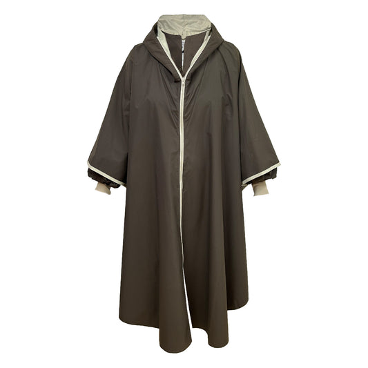 Langer Regenmantel Hood Brown