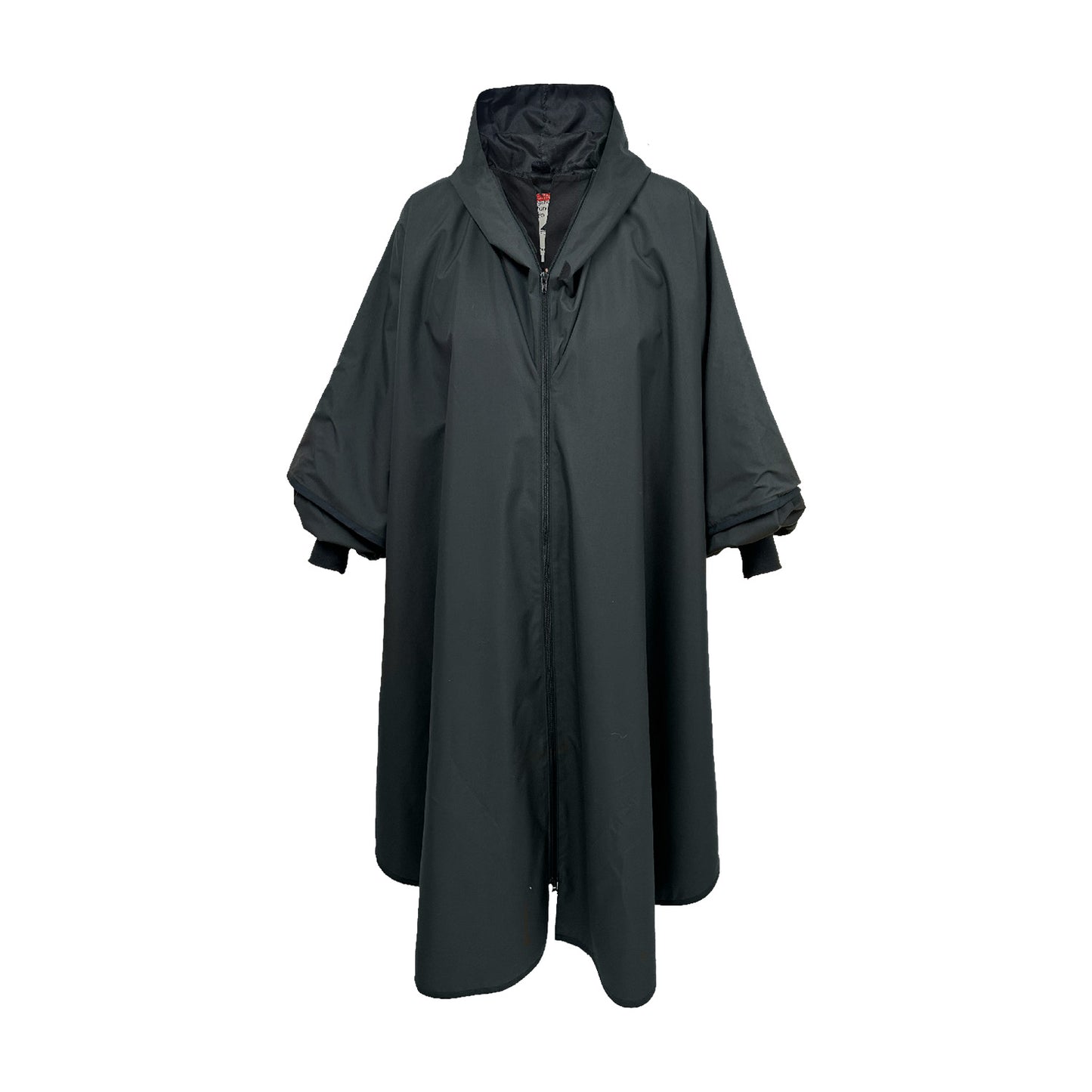 Langer Regenmantel Hood Black
