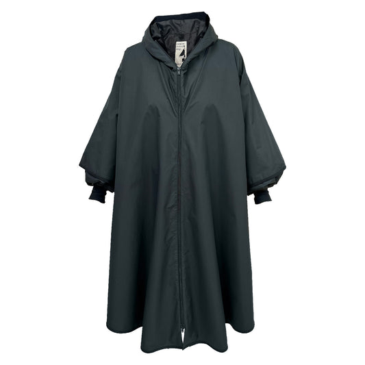 Langer Regenmantel Hood Velvet Black