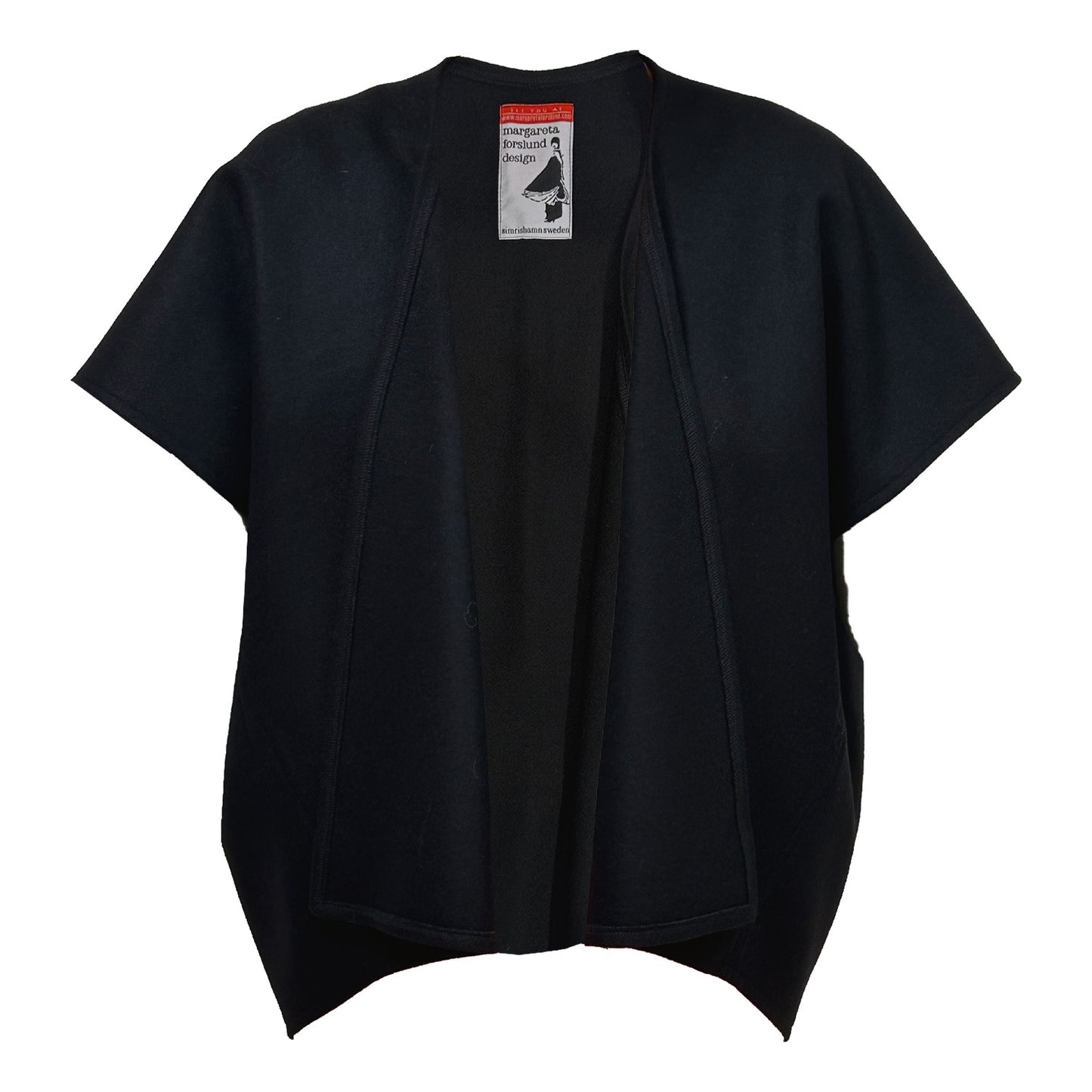 Wool vest short Black