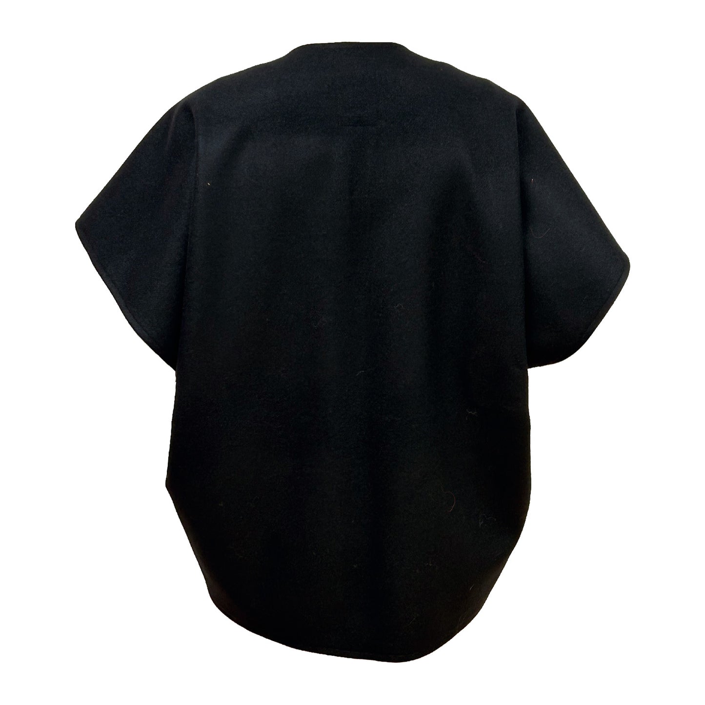 Wool vest short Black