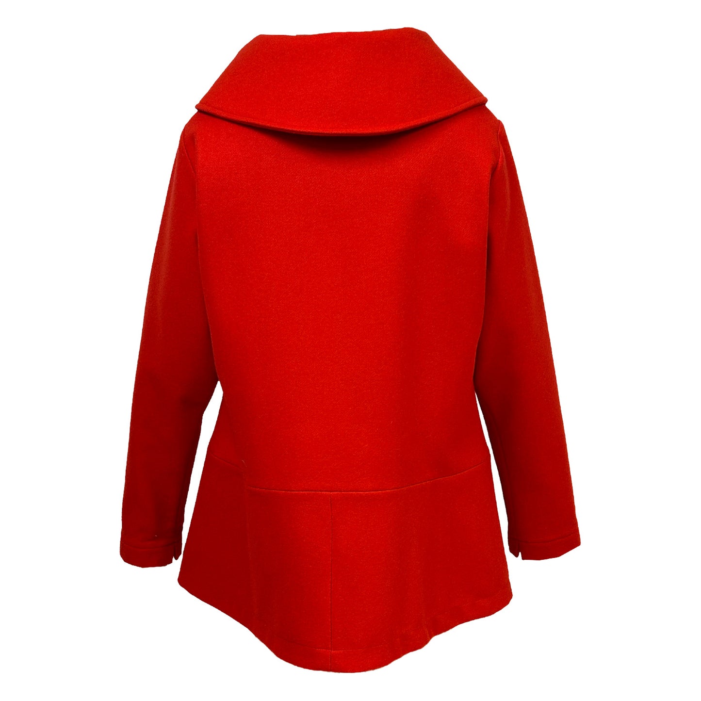 Wool Jacket with Big Collar Red